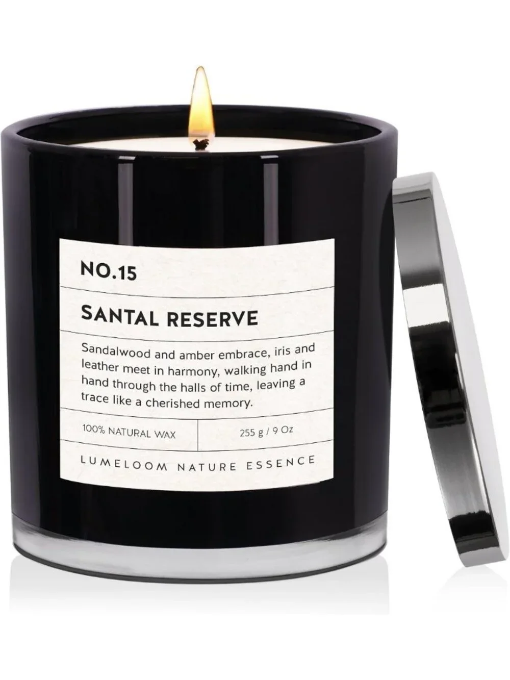 9oz Soy Wax Scented Candle - Santal Reserve Aroma for Home Decor & Relaxation